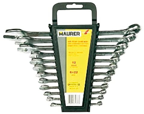 MAURER 81781 Juego Llaves Combinadas Eco 12 Piezas, Grigio