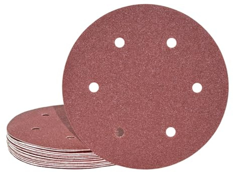 MioTools Fox Schleifscheiben 225 mm, 6-Loch (25 Stk.) K240 | f. Trockenbauschleifer, Normalkorund, Klettbefestigung