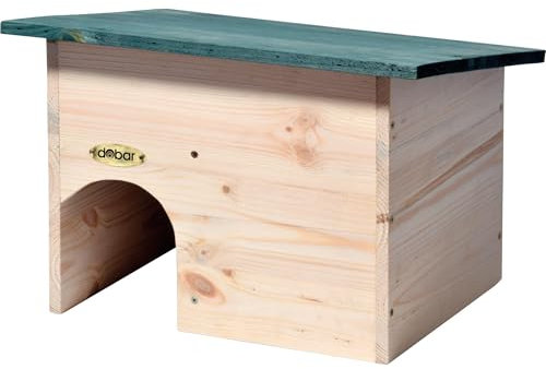 dobar 22222e Kit de Montage de Maison pour hérissons, Toit résistant aux intempéries avec SAS, 34.5 x 24 x 27 cm, Vert