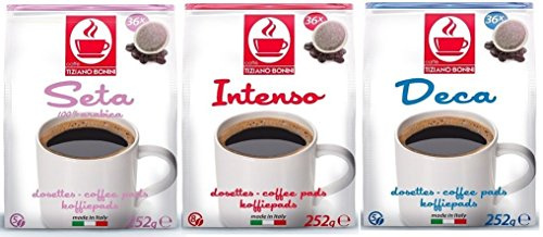 Bonini Coffee Pads for Senseo - Variety Pack 3 x 36 Pods (108 Pods, 756g)