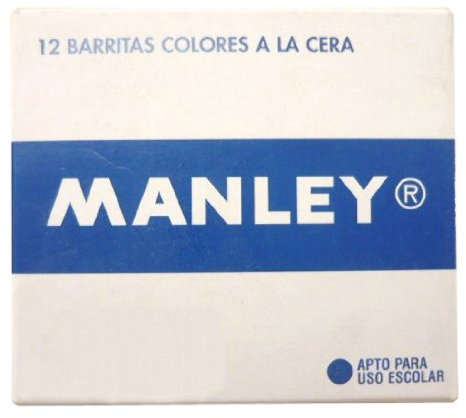 Manley MNC04737 Scatola con 12 colori a cera, colore: nero
