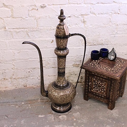 30 Aftaba Fully Hand Etched Indian Brass Arabian Jug