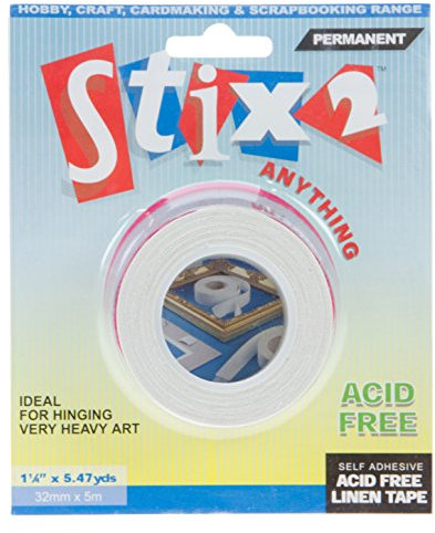 stix2 selbstklebend Leinen Klebeband 32mm x 5m -Buch Rücken Tuch Klebeband Säure frei