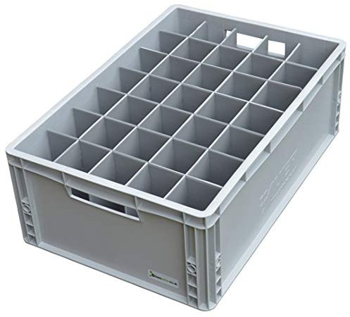 Glassjacks Champagne Flute Storage Crate, 35 Cells, Glass or Item Width 0 to 65mm, Glass Max Height 200mm