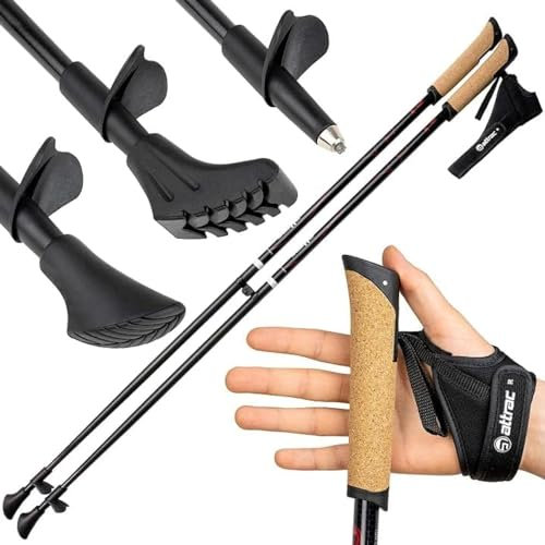 Carbon Ultra Light Walking Stock mit Handgelenkschlaufe Verschiedene Längen Superleicht Premium GRATIS - Nordic Walking/Fitness App (105 cm), Nordic Walking stöcke Herren
