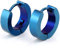 JewelryWe Schmuck Herren-Ohrringe, Edelstahl Creolen Gestüt Ohrstecker, Blau