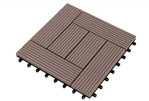 11x Premium WPC Terrassenfliese 1m² Set Schokobraun 30x30x2,1 cm Balkonfliese Einzelfliese Stecksystem Mosaik von Gartenwelt Riegelsberger