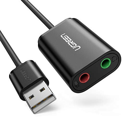 UGREEN USB-A To 3.5mm External Stereo Sound Adapter Black 15cm