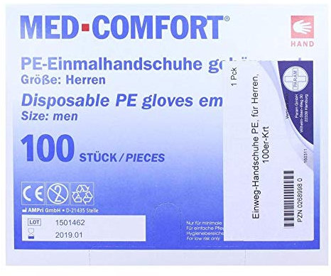 Param HANDSCHUHE Einmal f.Herren K 100 St