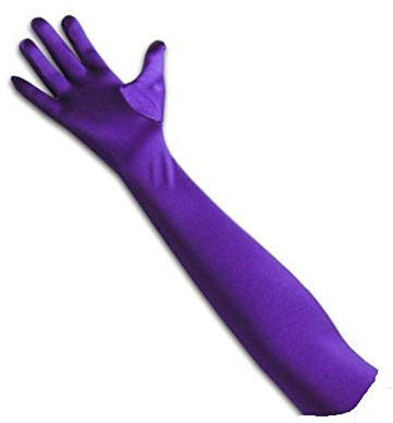Blue Banana Longs Gants Effet Satin (Violet) - Taille Unique