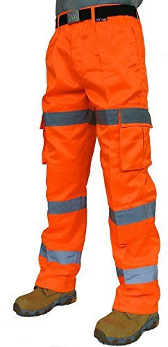 Exact Colour: Orange (GO/RT 3279) with Reflective Strip | Size Waist: 40 | Length: Regular 31 Inside Leg | Use: High vis Workwear Traffic Road Railway Mens