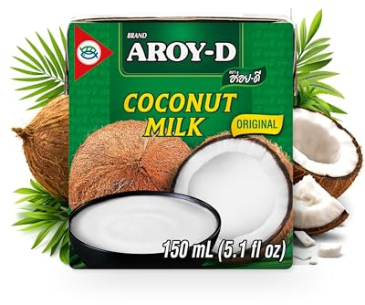 AROY-D Kokosnussmilch I Cremige Kokosmilch zum Kochen & Backen I 100% Vegan & Laktosefrei I Ideal für Currys, Desserts, Smoothies & Cocktails I 6 x 150 ml