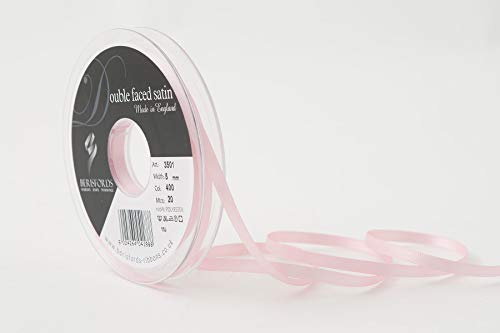 Berisfords Double FACE Poly Satin Ribbon, Pink Azalea, 5 mm