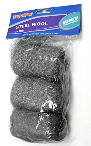 Pack of 3 Assorted Rolls of 30g Wire (Steel) Wool.