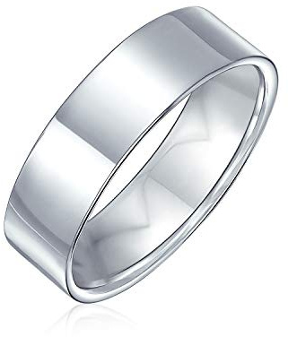 Minimalistischer Schlichter Einfacher .925 Sterling Silber Flacher Ehering Für Paare Für Frauen Für Männer 6MM
