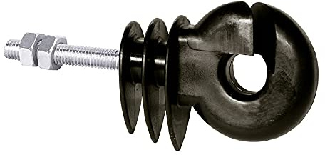 Kerbl 44324/206 Metallpfahl Mtrisch Ringisolator, Schwarz, 20 Stück