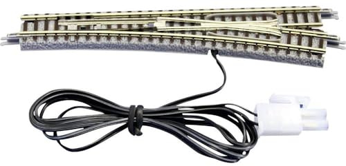 Rokuhan 97039 - E-Weiche Links R490-13° und Gleis Gerade, 110 mm (Bettung angeschnitten)