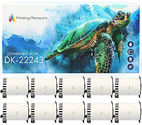 10x Endlos-Etiketten kompatibel für Brother DK-22243 102mm x 30.48m P-Touch QL-1050, QL-1060N, QL-1100, QL-1110NWB, Thermopapier mit Kunststoffhalter