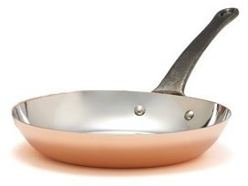 Kupferpfanne Dickwandig Ø 20 cm mit Stiel aus Gusseisen