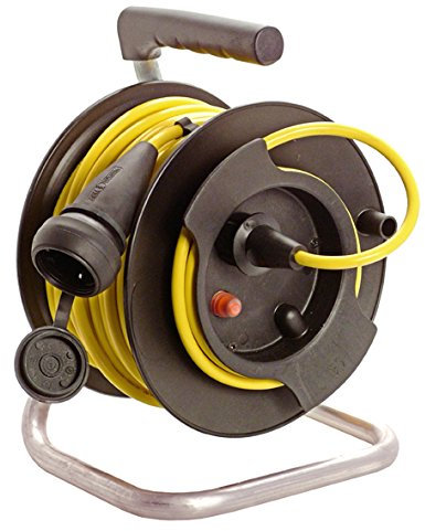 as-Schwabe Sicherheits-Gerätetrommel 25m 230V 16A Schuko Panzerkabel 3G1.5 IP44