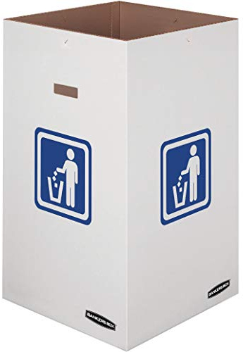 Bankers Box 10 Pack 42 Gallon Corrugated Cardboard Trash and Recycling Containers