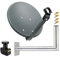 Premium X Satelliten-Komplettanlage 45cm Anthrazit Satellitenantenne Satelliten-Schüssel SAT Twin LNB Wandhalter 45cm 4X F-Stecker