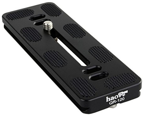 Haoge 120mm QR Quick Release Plate Dual Dovetail and D-Ring Screw Fits Arca-Swiss Standard for Tripod Ball Head