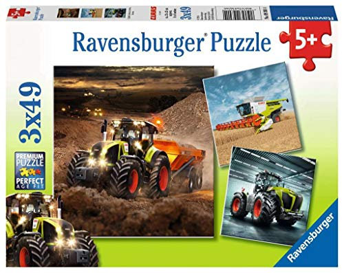 Ravensburger Kinderpuzzle 09301 - CLAAS: Axion, Lexion, Xerion - 3 x 49 Teile, Grey, 93014