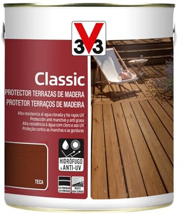 V33 Protector Terrazas De Madera Classic Mate Teca 1L