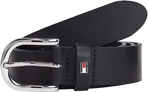Tommy Hilfiger Damen Gürtel New Danny Belt Ledergürtel, Blau (Night Sky), 75 cm