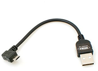 System-S 10 cm Micro USB 2.0 Kabel Links gewinkelt 90 Grad Winkel Adapter