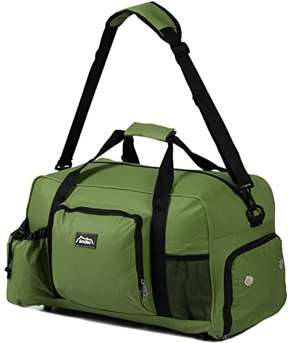 Andes 40 Litre Olive Green Sports Gym Travel Bag Shoulder Holdall Luggage, Includes Shoe Pocket, Drinks Pocket and Adjustable Shoulder Strap