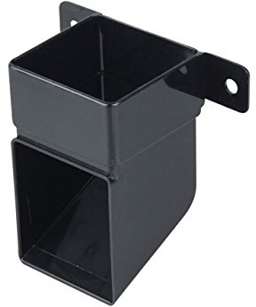 Wavin OSMA 4T832 Black Pipe Shoe with mounting Bracket for 61mm Square downpipes