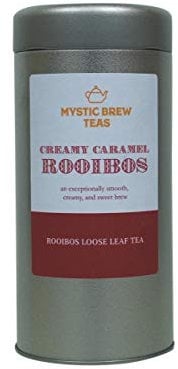 Mystic Brew Teas Creamy Caramel Rooibos Loose Leaf Tea 100 Grams Caddy