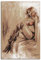 ARTLAND Wanddeko Leinwand Bilder Wandbild 40x60 cm Liebe Erotik Nackte Frau Akt Zeichnung Modern Kunst High Heels T1AL