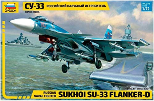 Zvezda 500787297 Sukkoi SU-33 Russian Naval Fighter plástico-Maqueta de construcción Kit de Montaje-para Principiantes-detallado, Color Azul Claro, Large (7297)