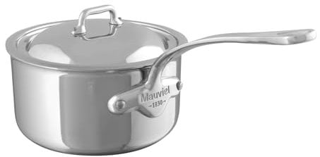 Mauviel Made in France M'Cook 5 Ply Stainless Steel 5210.17 1.9 Quart Saucepan with Lid, Cast Stainless Steel Handle