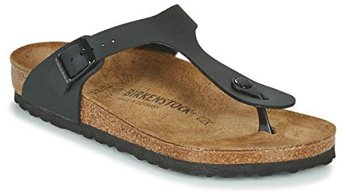 Birkenstock Unisex Gizeh Birko-Flor Sandalen, Schwarz, 45 EU