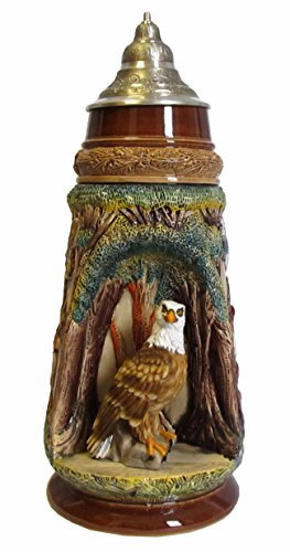 KING Jarra de cerveza alemana fauna - región salvaje - piedra gigante, águila, jarra 2 litros