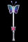 Smiffys Baguette magique papillon, argent, lumineux, multifonction, 40cm / 16in