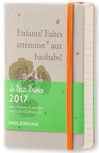 Moleskine Taschenkalender, 12 Monate, Der Kleine Prinz, Tageskalender, 2017, Pocket, A6, Hard Cover, hell grau