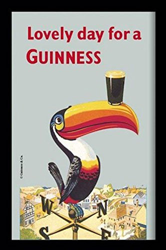 Unbekannt Spiegel 20x30 cm - Guiness Pelikan - erstklassiger Hinterglasdruck