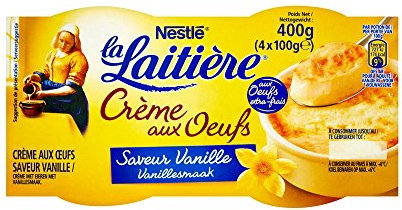 La Laitière Crème aux Oeufs Saveur Vanille 4 x 100 g