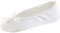 isotoner Women's Satin Ballerina Slippers with Classic Ribbon Suede Sole, White Soft Tie Bow, 3/4 UK