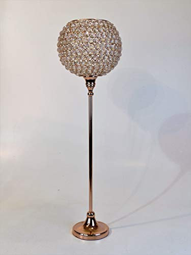 Artra Design GmbH Kristall Kerzenständer Marie XXL in Kupfer Teelichthalter Kerzenhalter Kerzenleuchter Tischdeko Gastgeschenke Kupfer, 21x70h