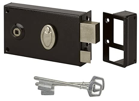 METALUX série 730 - serrure en applique Sécurité à 4 gorges Horizontale Main droite 1 point à fouillot de 6mm Coffre 140x80mm avec 2 clés