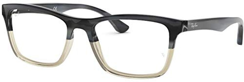 Ray-Ban Unisex RX5279 Square Prescription Eyewear Frames, Grey Horn Gradient Grey/Demo Lens, 55 mm