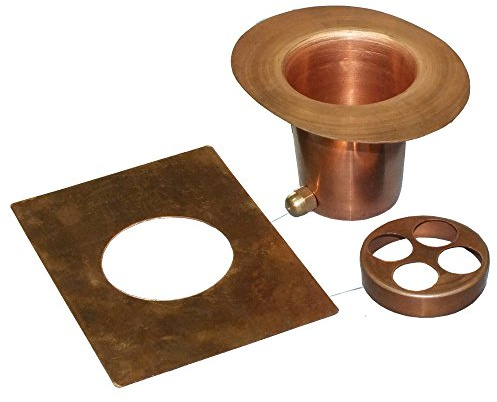 Monarch Rain Chains Installation Kits – 3-Piece Pure Copper Gutter Adapter Set with Rectangular Plate and Round Hole Filter for Rain Chains for Gutters, Decorative Gutter Adapter Installation Set