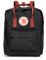 Fjällräven Unisex Rucksack Kånken, Black/Ox Red, 16 Litre, 23510-550-326