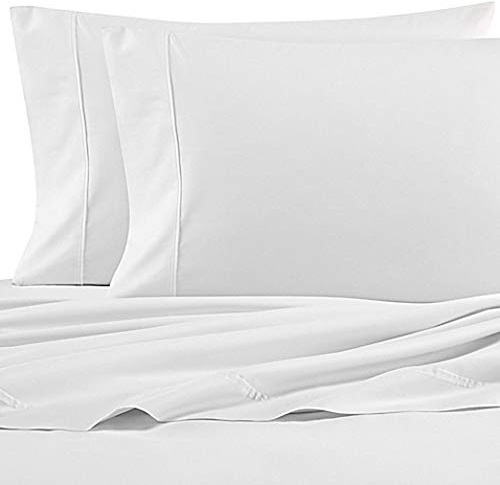 Nautica - Full Size Sheet Sets, Cotton Percale Bedding, Crisp & Cool, Stylish Bedding Set (Solid White, Full)